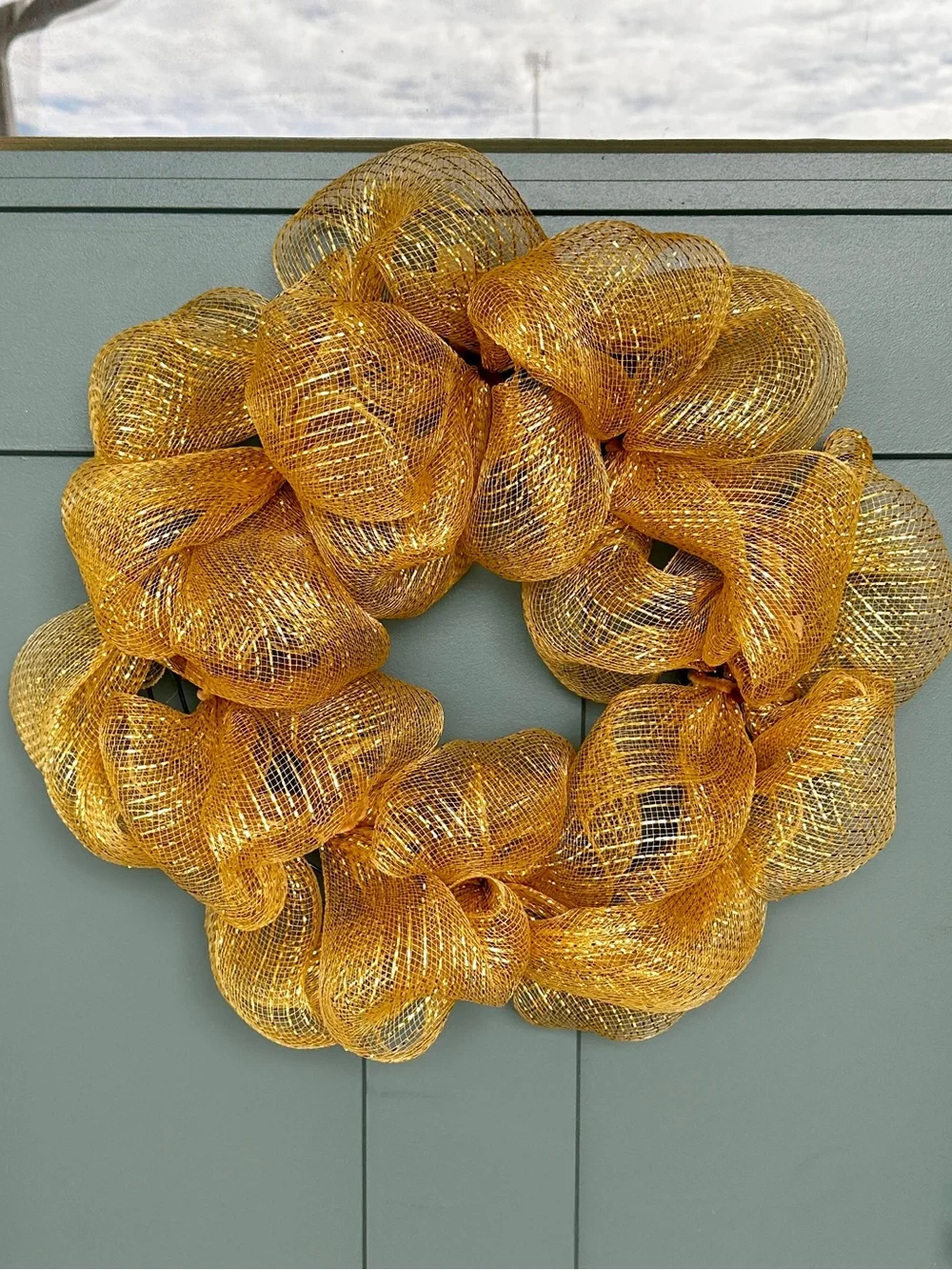 Gold Deco Mesh Wreath Base DIY Front Door Wreath Ready to Decorate